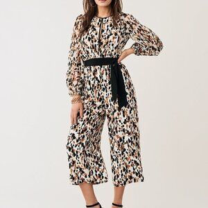 DVF Diane von Furstenberg Delphi Apaloosa Chestnut black jumpsuit new XS 0 2